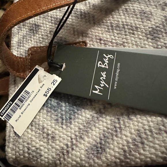 Myra Bag Brown and Cream Tote with Structured Design, only call out is on bottom - Picture 4 of 8